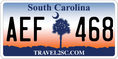 SC license plate AEF468