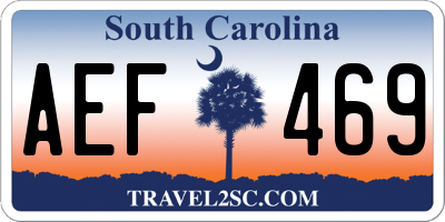SC license plate AEF469