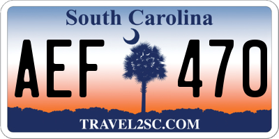 SC license plate AEF470