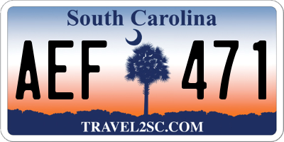 SC license plate AEF471