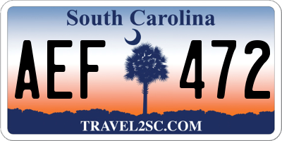 SC license plate AEF472