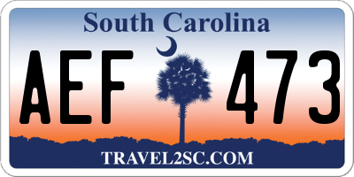 SC license plate AEF473