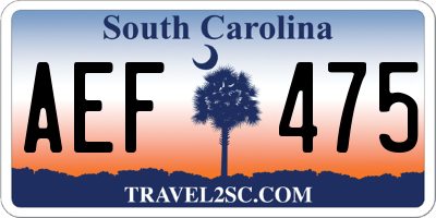 SC license plate AEF475