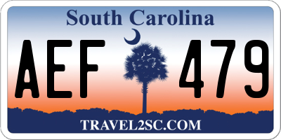 SC license plate AEF479