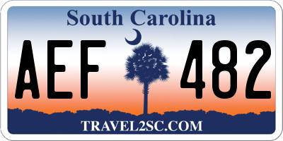 SC license plate AEF482