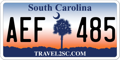 SC license plate AEF485