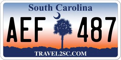 SC license plate AEF487