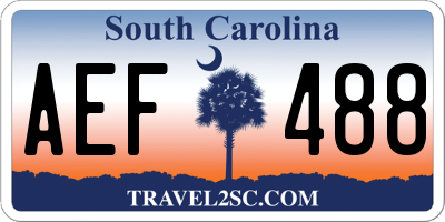 SC license plate AEF488