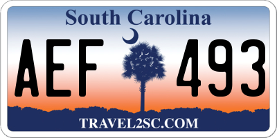 SC license plate AEF493
