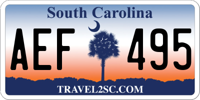 SC license plate AEF495