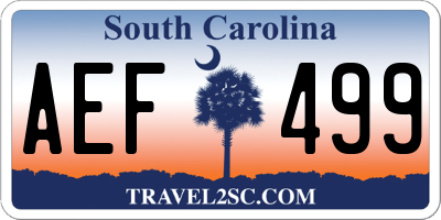 SC license plate AEF499