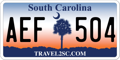 SC license plate AEF504