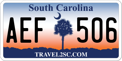 SC license plate AEF506