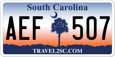 SC license plate AEF507