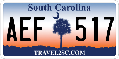 SC license plate AEF517
