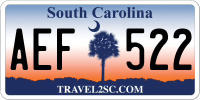 SC license plate AEF522