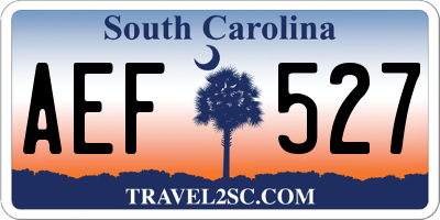 SC license plate AEF527
