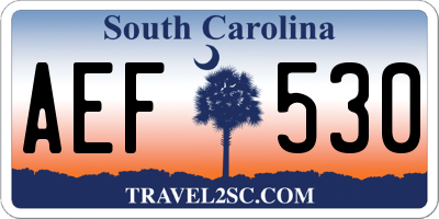 SC license plate AEF530