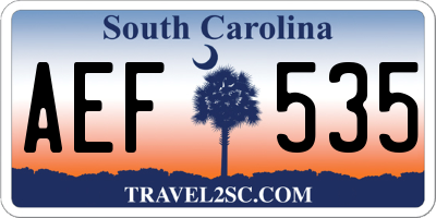 SC license plate AEF535