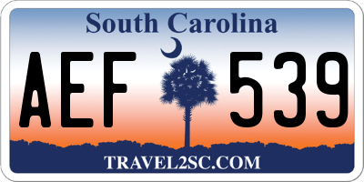 SC license plate AEF539