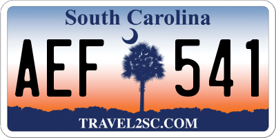 SC license plate AEF541