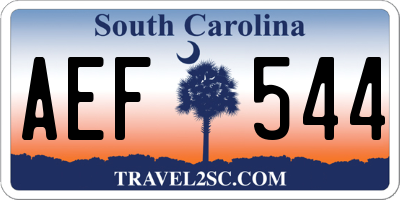 SC license plate AEF544