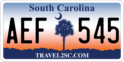 SC license plate AEF545