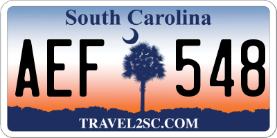 SC license plate AEF548