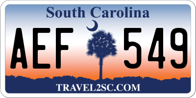 SC license plate AEF549