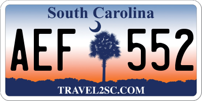 SC license plate AEF552