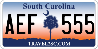 SC license plate AEF555