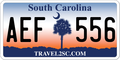 SC license plate AEF556