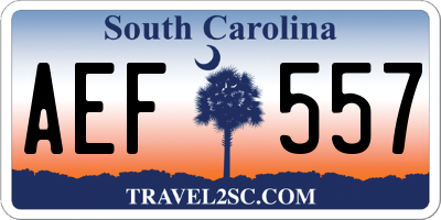 SC license plate AEF557