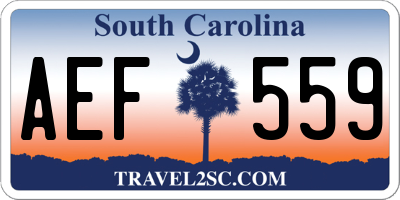 SC license plate AEF559