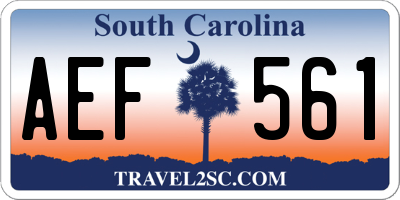 SC license plate AEF561