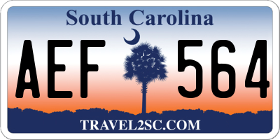 SC license plate AEF564