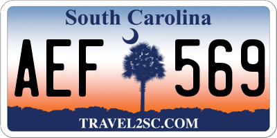SC license plate AEF569