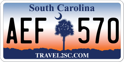 SC license plate AEF570