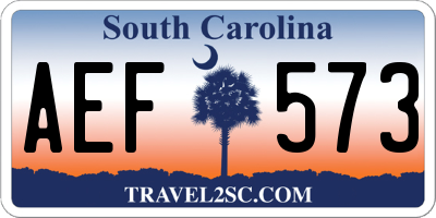 SC license plate AEF573
