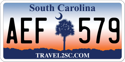 SC license plate AEF579