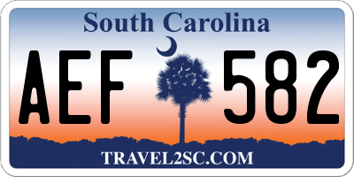 SC license plate AEF582