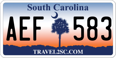SC license plate AEF583