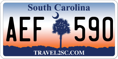 SC license plate AEF590
