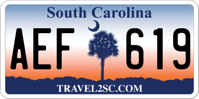 SC license plate AEF619