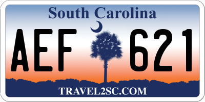 SC license plate AEF621