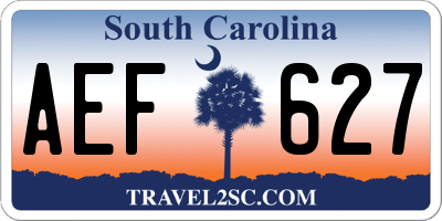 SC license plate AEF627