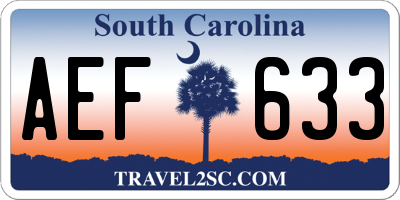 SC license plate AEF633