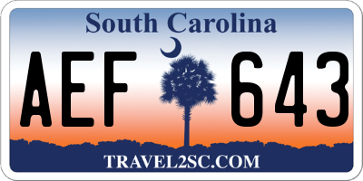 SC license plate AEF643