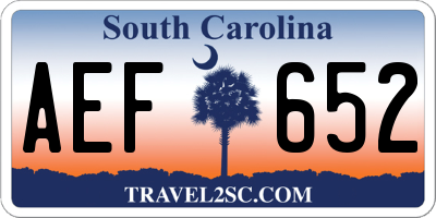 SC license plate AEF652