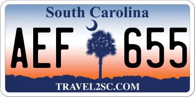 SC license plate AEF655